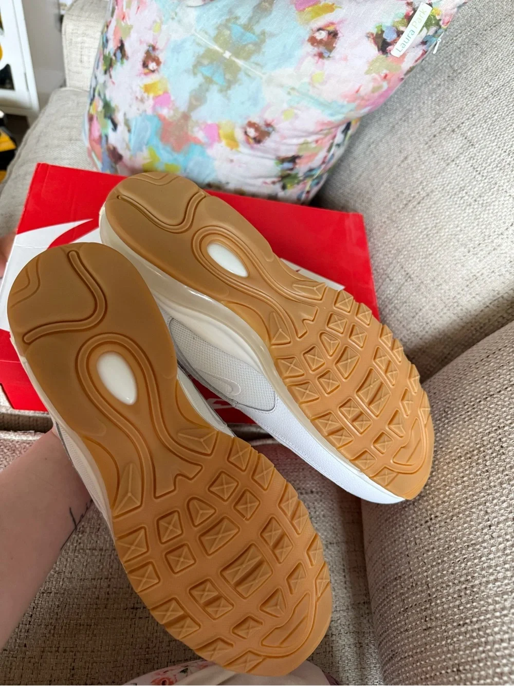 Nike Air Max 97 White with Gum Sole - Picture 2 of 3